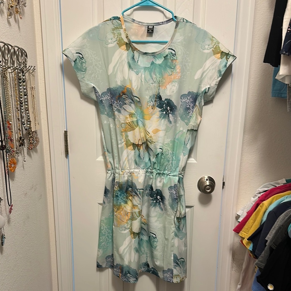 H&M Floral Print Dress - Green and Blue